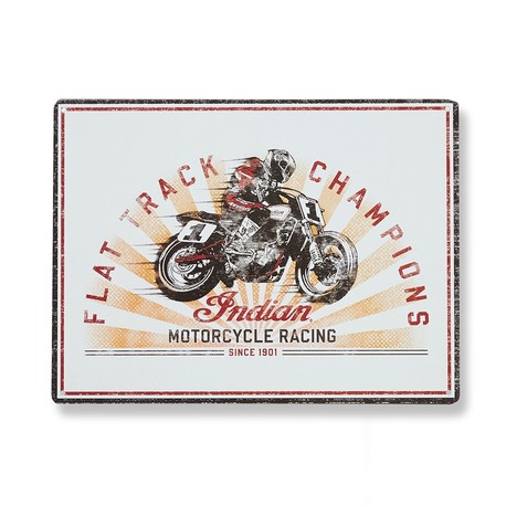 Indian Bike Racing Metal Sign