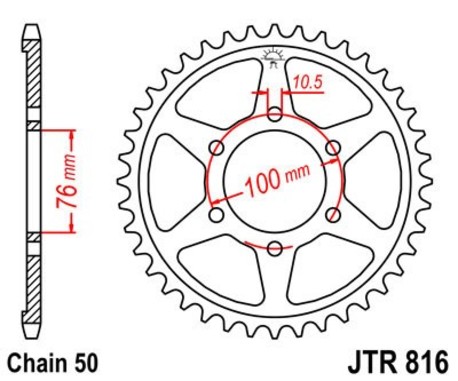 Bakdrev JT 816-48 C45. Kedja 50/530