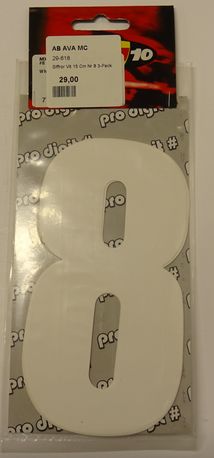 Siffror Vit 15 Cm Nr 8 3-Pack