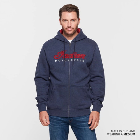Indian Mens Usa Flag Hoodie, Navy – 2XL