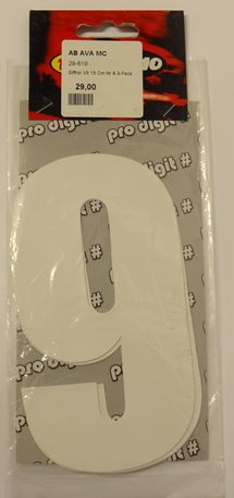 Siffror Vit 15 Cm Nr 9 3-Pack
