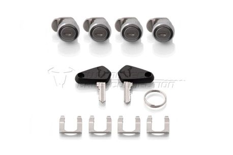 4 matching locks and keys.