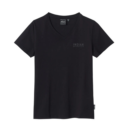 Indian Womens Block Logo Stud Tee Black – L