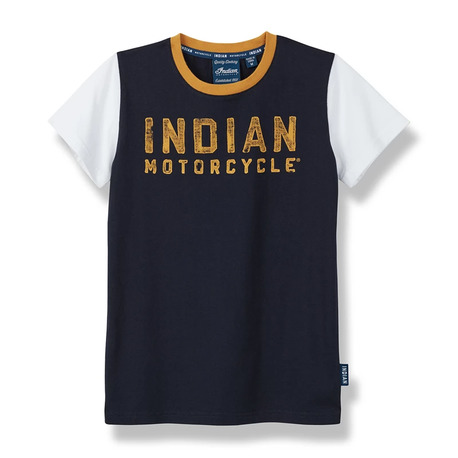 Indian Kids Blue Mesh Print Logo Tee / Barn – XL
