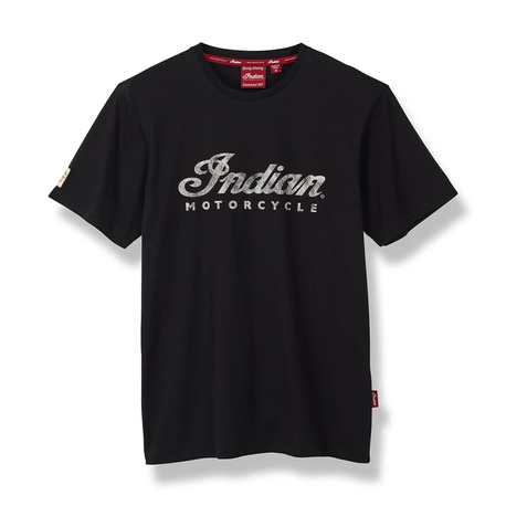 Indian Menswear Black Shortsleeve Script Logo Tee – 2XL