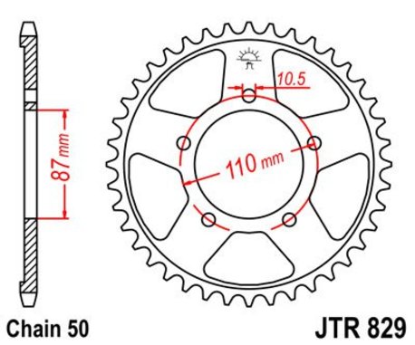 Bakdrev JT 829-45 C45. Kedja 50/530