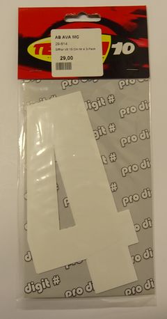 Siffror Vit 15 Cm Nr 4 3-Pack