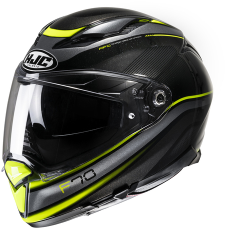 HJC Hjälm F70 Diwen Svart/Fluo Gul – XS 54-55cm