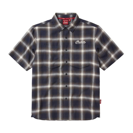 Indian Mens Herringbone Shirt, Navy Storelek XL, 2XL & 4XL – 2XL