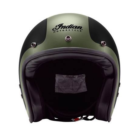 Indian Open Face Helmet Matt Black/Green – XL