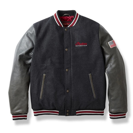 Indian Varsity Bomber Jacket Black – 2XL