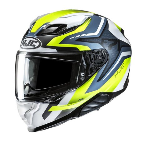 HJC Hjälm F71 Fes Vit/Fluo Gul/Blå MC3HSF – L