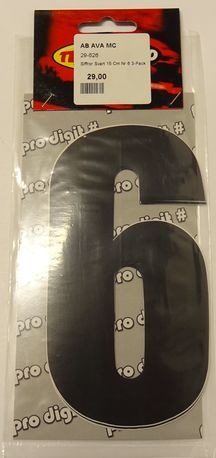 Siffror Svart 15 Cm Nr 6 3-Pack