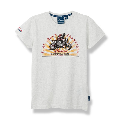 Indian Kids White Bike Racing Tee / Barn – L