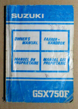OWNERS MANUAL ENG GSX750F 89