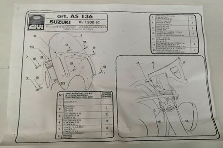FÄSTE VINDRUTA SUZUKI VL1500